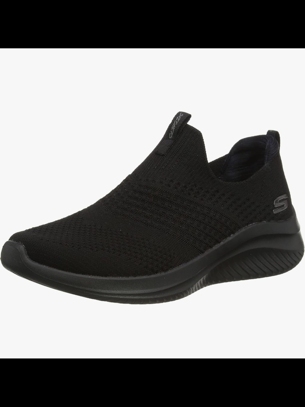 New Skechers Slip-On Knit Walking Shoe - Black 8.5 Womans Memory Foam 149855W